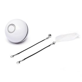 LED Laser Electronic Rolling Pet Funny Cat Toy Ball (Option: WhiteRecharge)